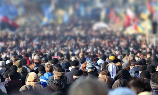 A crowd of people