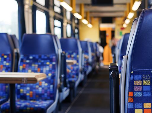 An empty train carriage