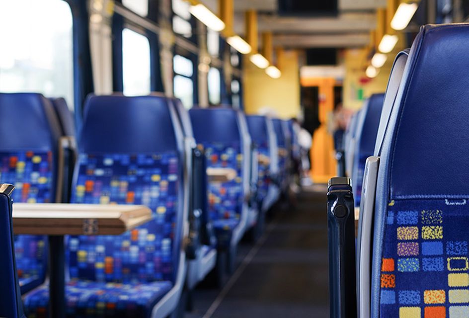 An empty train carriage