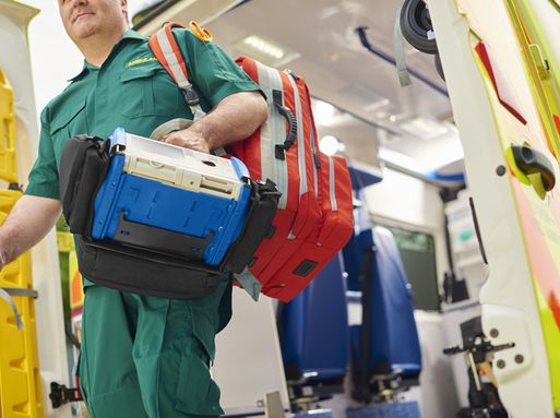 A paramedic at work