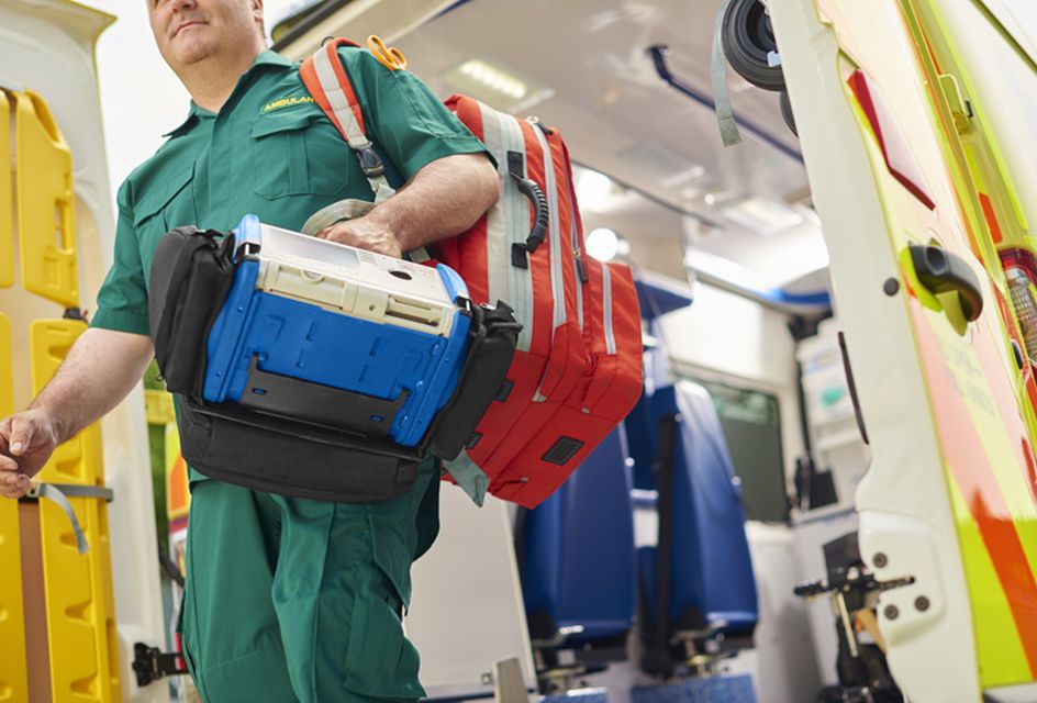 A paramedic at work