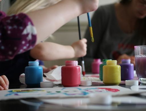 A child painting