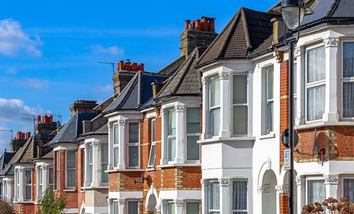 A row of terrace housing in the UK