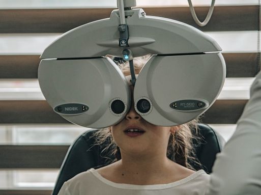 Child having eye test