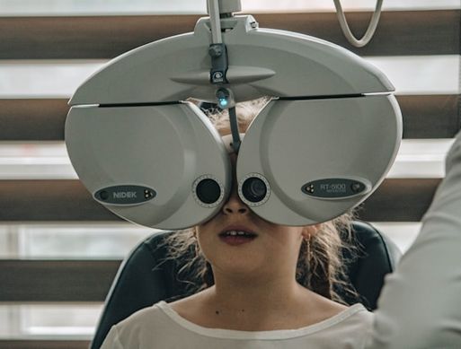 Child having eye test